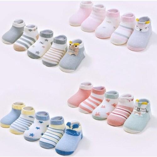 5pairs/set Children Socks Summer Cartton Baby Girls Socks For Kids Cotton Newborn Boy Toddler Socks Baby Clothes Accessories