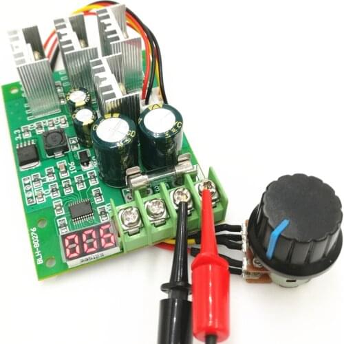 50PCS/LOT Digital Display PWM DC Motor Speed Controller Display 0~100% Adjustable Drive Module 6V12V24V36V48V60V Max30A(6.8)