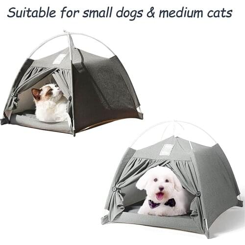 Cats House Accessories Tent Bed Cave Pet Soft Home Pad Nest Supplies for Puppy Dogs Kitten Goods Removable Washable Cushion