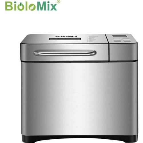 Biolomix Stainless Steel 1KG 17-in-1 Automatic Bread Maker 650W Programmable Bread Machine with 3 Loaf Sizes Fruit Nut Dispenser