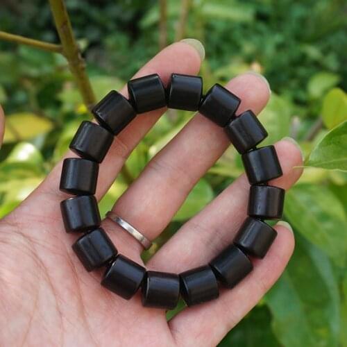10mm Natural Black Sandalwood Cylinder Beads , Mala Beads Man Bracelet Yoga Mala DIY Accessories