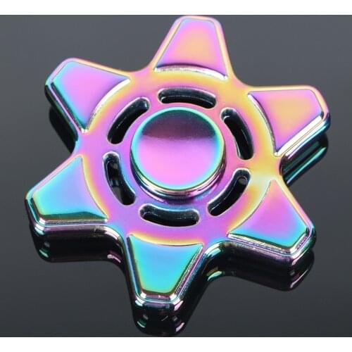 Colorful Six Star Tri-Spinner Fidget Toy metal Hand Spinner For Autism And ADHD Children Adults Focus Rotation Magic array