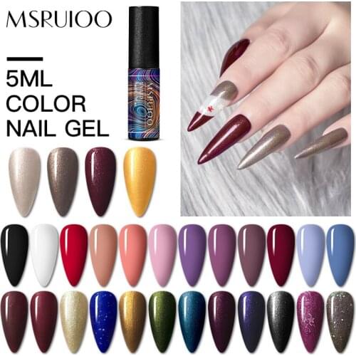 MSRUIOO 5ml Color UV Gel Holographic Glitter Sequins Semi Permanent Soak Off Nail Art Gel Polish Varnish Manicure Design