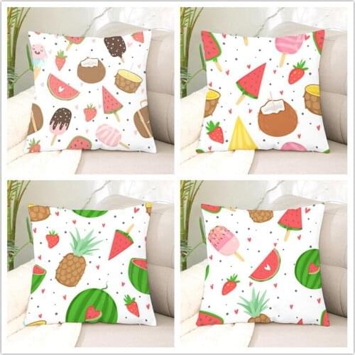 Cartoon Fruit Throw Pillow Case Cushion Covers for Home Sofa Chair Decorative Pillowcases