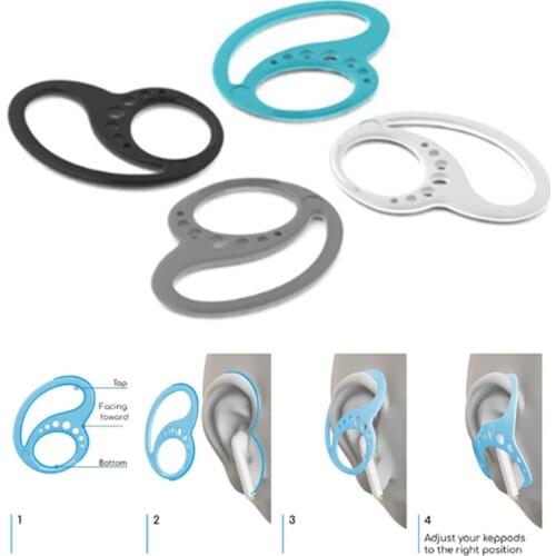 1 Pair Keepods Non-Slip Earphone Holder Lightweight Two Holes Silicone Portable Sport Earbuds Hooks Anti Falling Off Ear Clip