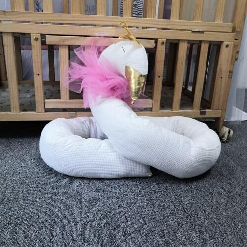 Baby Gold crown lace swan Bed Bumper elephant Kids Long Sleeping Pillows Cushion Pads Children Room Decoration Photography Props