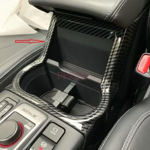 For Subaru Forester 2019 2020 Carbon Fiber Color Water Cup Bottle Frame Holder Organizer Car Styling Accessories
