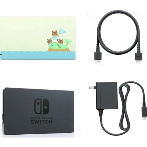 Animal Crossing HDMI TV Dock Charger Station for Nintend Switch NS Game Console Power AC Adapter Charger HDMI USB Cable
