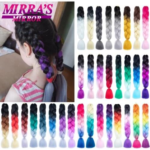 Jumbo Braid Hair Extensions Ombre Hair For Braids Synthet Fiber Braiding Hair 24 Inch Afro Bulk Box Braid Blue Pink Purple