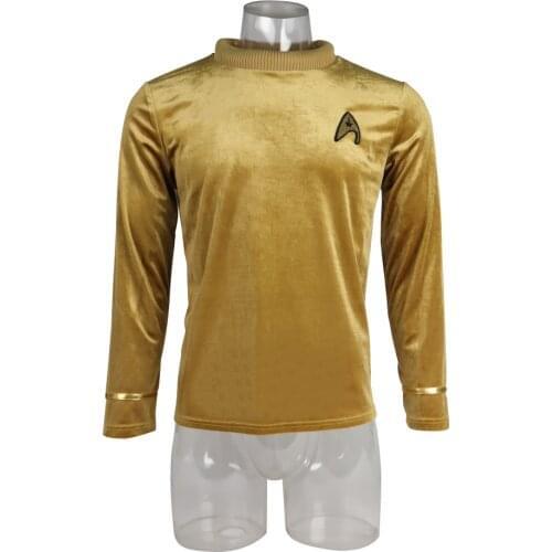 Star TOS Captain Pike Kirk Treks Top Shirt The Original Series Cosplay Uniform Halloween Costumes Man Adult