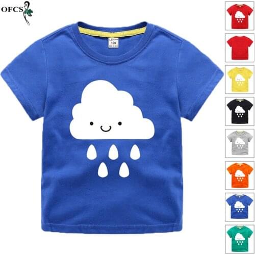Summer Kids Boys Short Sleeve T-shirts Tops Clothes 2-12Year Unisex Cotton Cartoon Print Tees Children Clothing Kids Soft Outfit