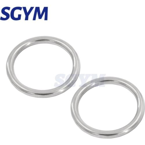 2pcs 6mm Thickness Smooth Welded Precision Polished 304 Stainless Steel Marine Boat Round O Ring Hammock Yoga Hanging Ring