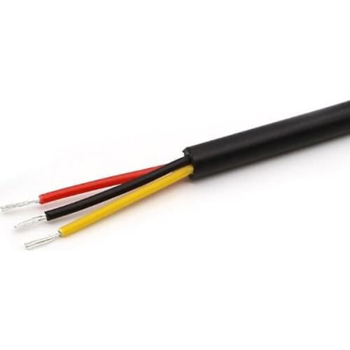 3Cores UL2464 Black Sheathed Power Cord Wire 22 24 26AWG Audio Headphone Signal Cable Tinned Copper