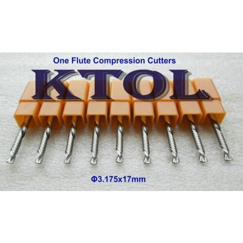 New 3.175x17MM Single Flute Sprial Bit Tungsten Carbide Milling Cutter,Compression Cutters Engraver Wood CNC Tools for MDF PVC