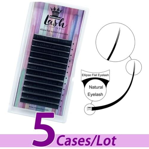 5pcs/lot New Best Selling Professional Private Label Deep Black Matte Faux Mink Lashes Fluffy Split Tips Wispy Flat Lashes