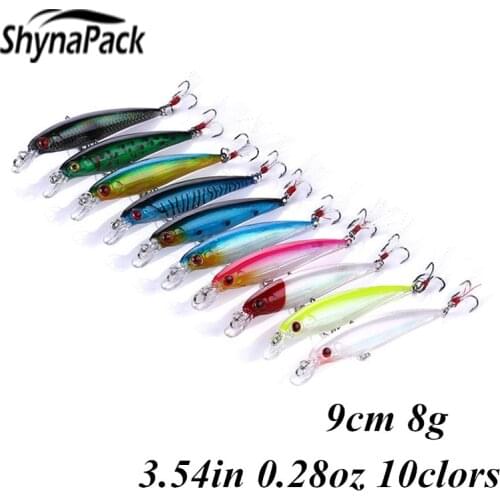 1PCS 9cm 8g 3D Eyes Plastic Minnow Wobblers Pike Fishing Lure Artificial Bait Hard Swimbait Crankbaits Fishing Tackle Lures