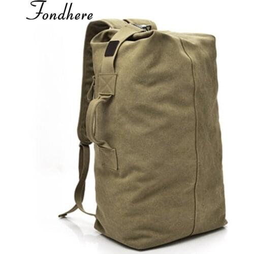 Large Capacity Canvas Mountaineering Man Backpack Male Bucket Travel Shoulder Bag Tactical Military Canvas Backpacks