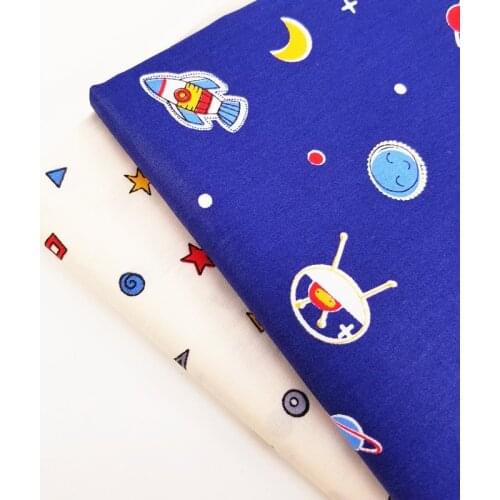 Star Printed Pure Cotton Twill Fabric Patchwork Cloth for DIY Sewing Quilting Various Sizes Fat Quarters Material For Baby&Child