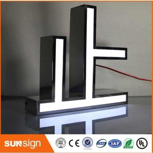 Shanghai sign making wholesale super quality mirror polished stainless steel led sign letters