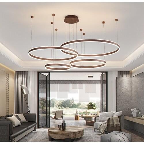 Modern Dimmable luminaria Led Pendant Lights Acrylic Circle Double Light Layers Pendant Lamp Diy Styles Light Fixtures Lamparas