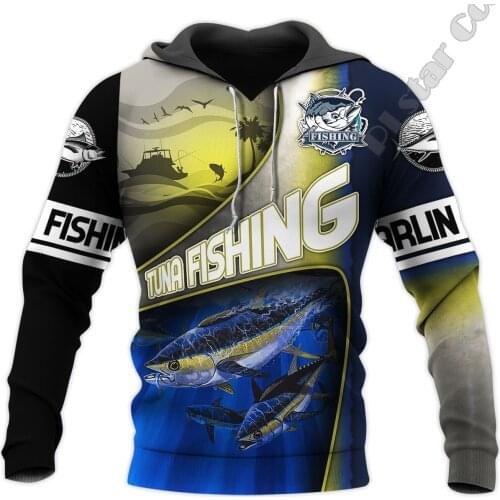 PLstar Cosmos Tuna MaHi Marlin NewFashion Fishing Fisher Animal Funny Tracksuit Pullover Harajuku 3DPrint Men/Women Hoodies T-10