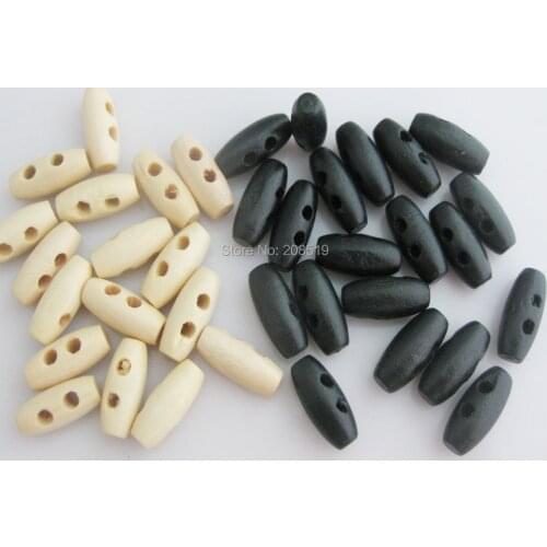 WBNKSL 16MM long wooden stopper 100pcs two holes rope end stoppers clothes/bags decorative accessories