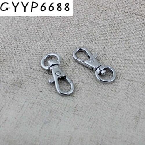 10pcs 100pcs 9mm Chrome Handbag Plating Metal Swivel small Snap Hook Bag Hardware Buckle Purse Hook Swivel DIY FOR BAG
