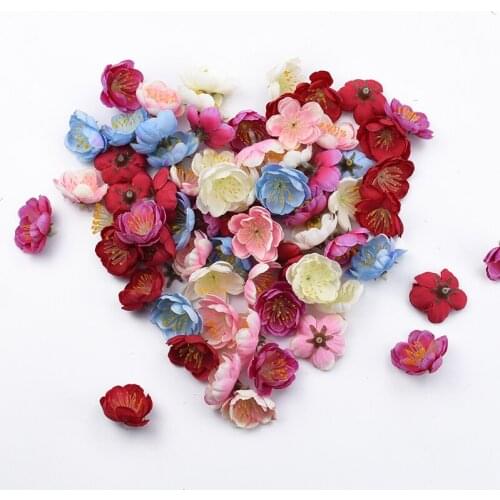 20 Pieces 3cm Cherry Blossoms Home Decoration Accessories Candy Box Artificial Flowers Bridal Accessories Clearance Stamens Gift