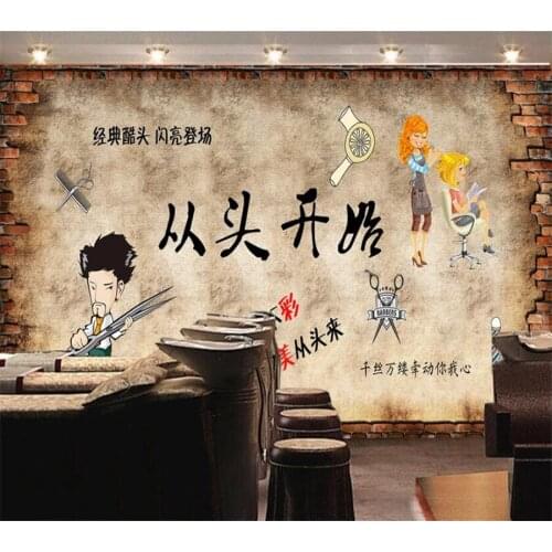 Wellyu Custom wallpaper 3d murals brick wall from scratch barber shop tooling wall living room bedroo 3d wallpaperm wall paper