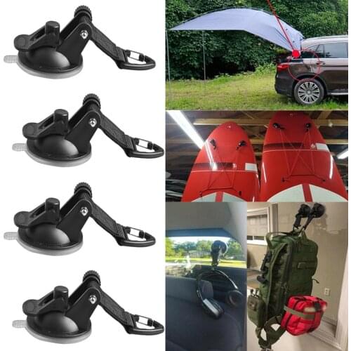 4pcs/set Outdoor Suction Cup Anchor Securing Hook Tie Down Camping Pool Tarp As Car Side Awning Tents Truck Boat Securing Hook