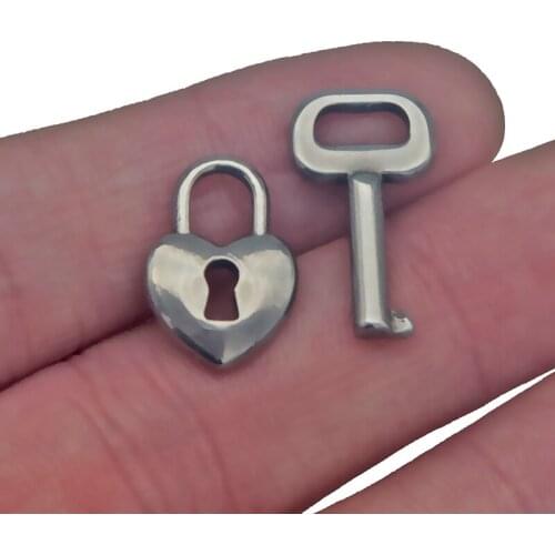 6pcs/lot Stainless Steel New Lock Key Charms Couple Love Pendants Diy Hip Hop Necklace Bracelet Jewelry Making Wholesale Finding