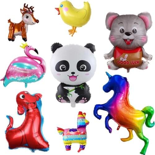 Large cartoon animal aluminum film balloon forest animal theme birthday party pet pattern balloon zoo balloon decoration