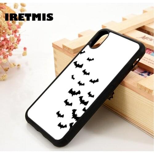 Iretmis 5 5S SE 6 6S TPU Silicone Rubber Phone Case Cover for iPhone 7 8 Plus X Xs 11 12 MINI Pro Max XR Flying Bats