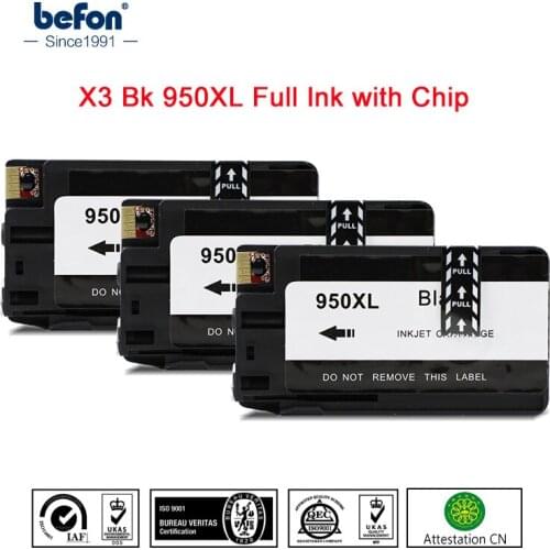 Befon Black 950 XL Ink Cartridge Replacement for HP 950 HP950 XL Compatible for Officejet Pro 8100 ePrinter 8600 Plus Printer