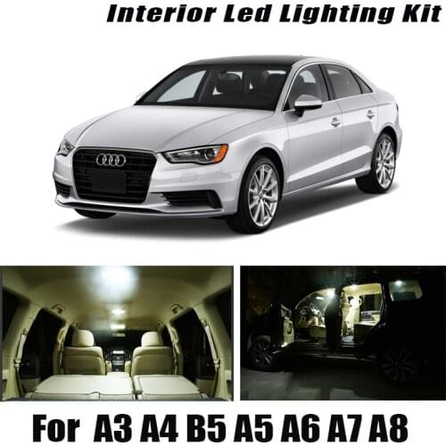 For Audi A3 8L 8V 8P A4 B5 B6 B7 B8 A5 A6 C5 C6 C7 A7 A8 D2 D3 Canbus Vehicle LED Interior Map Dome Trunk Light Kit