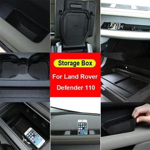 For Land Rover Defender 90 110 2020 2021 Car Central Instrument Door Co-pilot Armrest Box Privacy Storage Box Cup Mat Accessory