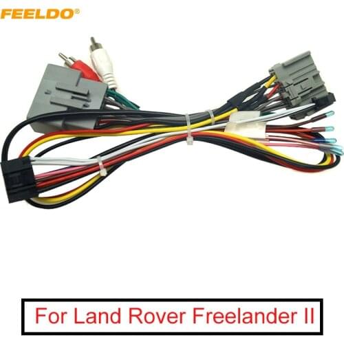FEELDO 1PC Car Audio CD/DVD Player 16PIN Android Power Cable Adapter For Land Rover Freelander II Radio Wiring Harness