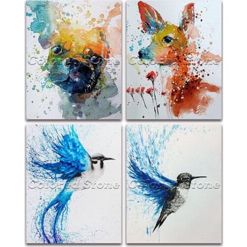 5D Full Square Diamond painting embroidery Cross stitch Animal colorful bird dog deer 3D DIY Round Drill Drawing mosaic 088