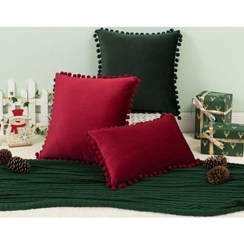 Velvet Ball Hug Pillowcase Nordic Simple Solid Color Cushion Cover Christmas Sofa Cushion Pillowcase