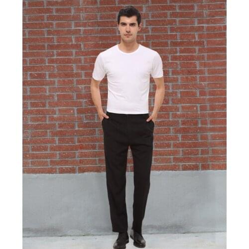 2015 New cartering mens cheap chef trousers hotel coffee shop service waitress black work pants kitchen uniforms free shipping