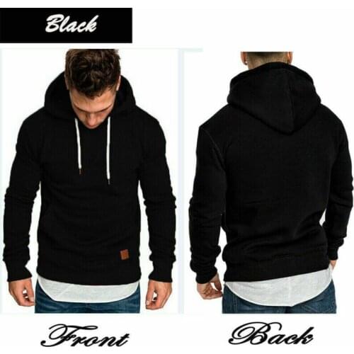 2020 New Fashion Mens Winter Hoodies Slim Fit Hooded Sweatshirt Outwear Long Sleeve Warm Coat Jacket