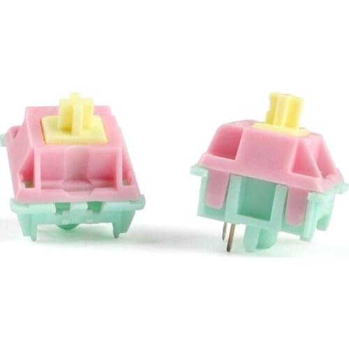 2021 New Keyfirst Gateron Cream Custom Switch 4Pin 5pin Keyswitch DIY Replaceable for Mechanical Gaming Keyboard Linear Shaft