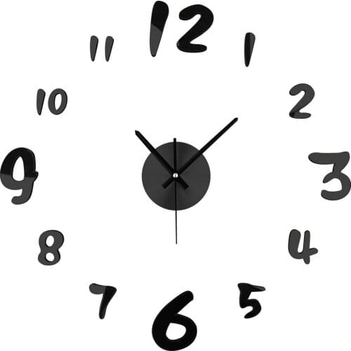 New Wall Clock Moden Design In Wall Clocks 3D Diy Acrylic Mirror Stickers Living Room Quartz Needle Europe Horloge Watch Clocks