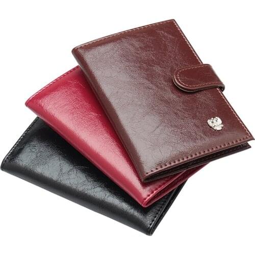 Oil Wax Style Russian Metal double-headed eagle passport holder Built in RFID Blocking Protect personal information