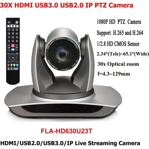 Online Chat 30x Optical Zoom USB 2.0 USB 3.0 IP HDMI Video Conference Camera Support for PelcoD Onvif Visca Protocols