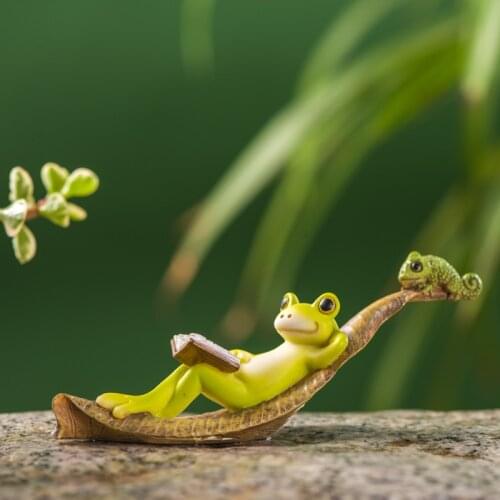 Pastoral personality lovely animals small frogs ornaments micro landscape flowerpot fleshy potted balcony ornaments crafts