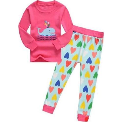 Spring Children Christmas Pajamas Set Whale Design Kids Pijamas Boys Nightwear Autumn Cotton Girls Long Sleeve Sleepwear Suit