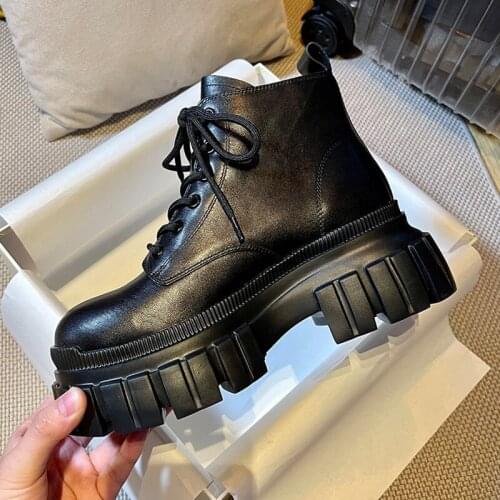 Thick-Soled Martin Boots Womens Autumn/winter 2021 New Small Height Boots Childrens Short Tube