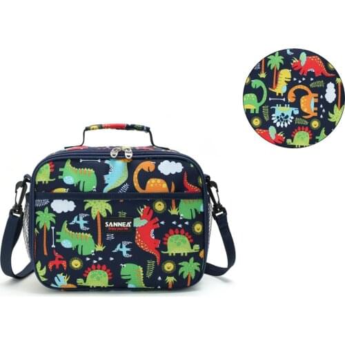 Portable Thermal Insulated Bag Travel Cartoon Dinosaur Print Lunch Tote Organizer for Children Adults Travel Picnic Bag