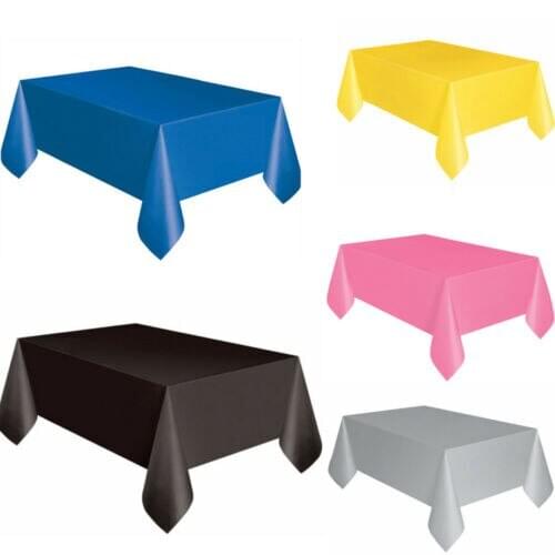 2019 New Home Decoration Fitted Tablecloth Rectangular Table Cover Wedding Banquet Trade Show Plastic Tablecloth